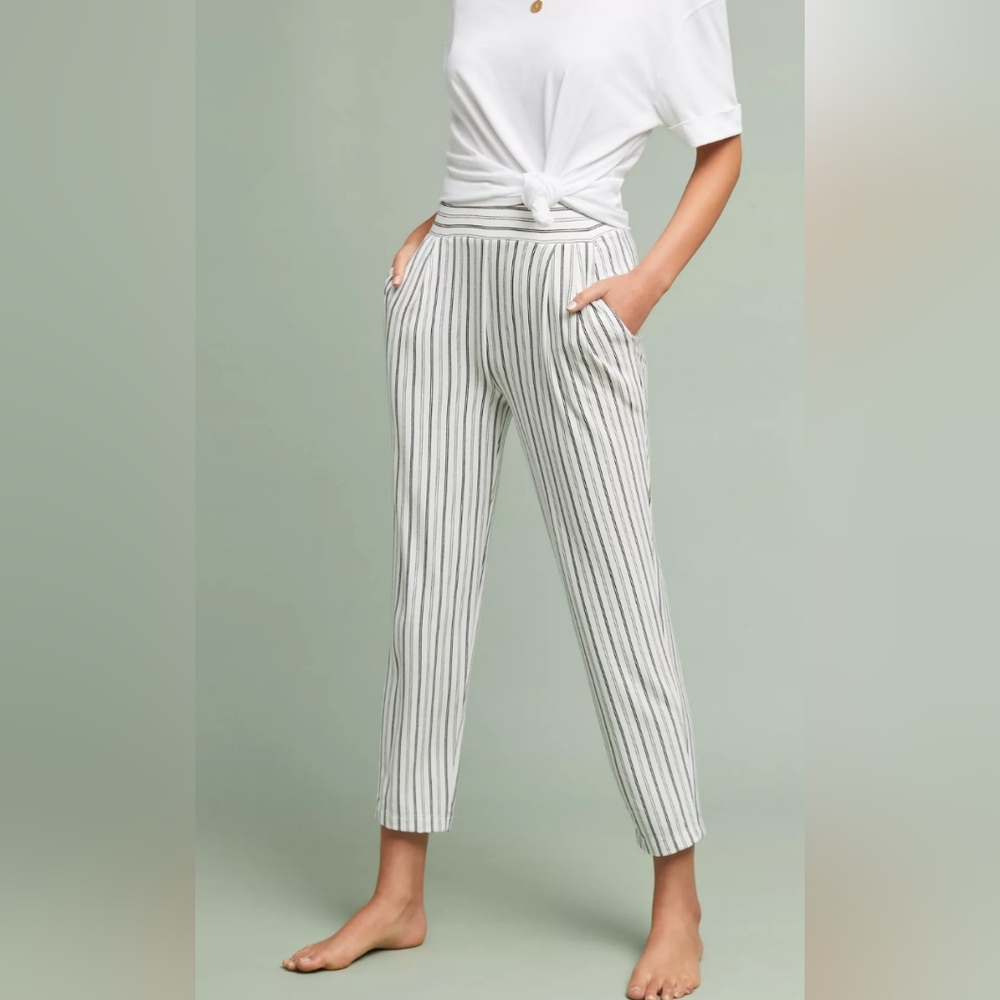 Anthropologie by COA, Morrison Striped Tapered Pants, Size S